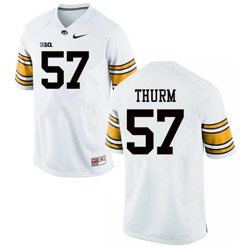 Men #57 Clayton Thurm Iowa Hawkeyes College Football Jerseys Sale-White - Click Image to Close